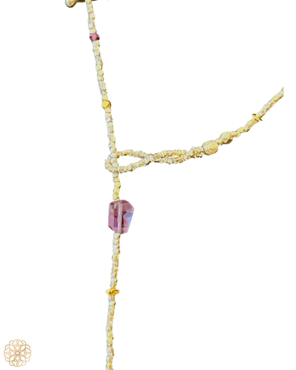 Fluorite and Silver Lariat Necklace | Unique Necklace | Sundara Joon