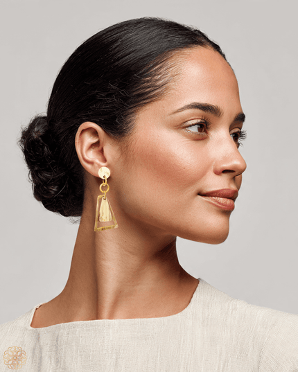 Geometric drop horn earrings - Sundara Joon