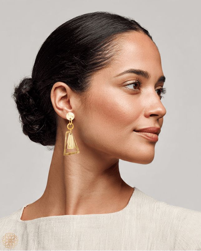 Geometric drop horn earrings - Sundara Joon