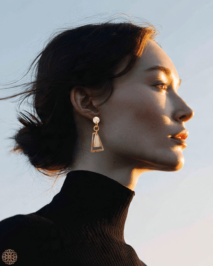 Geometric drop horn earrings - Sundara Joon