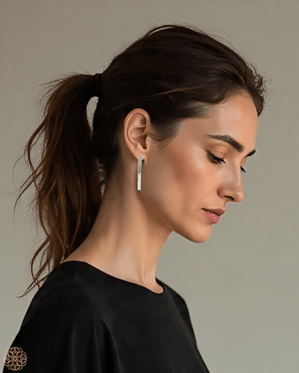 Geometric inspired silver earrings - Sundara Joon