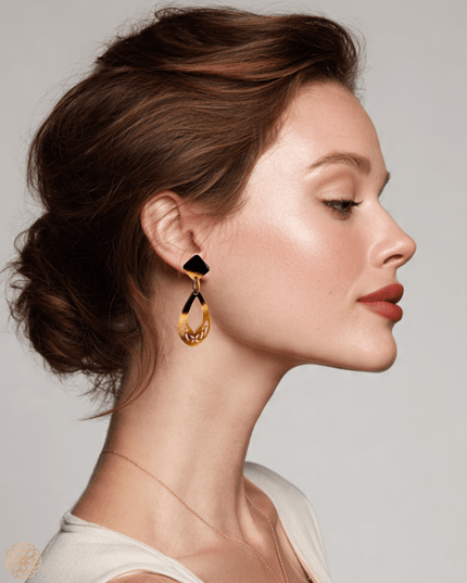 Geometric tear drop earrings - Sundara Joon