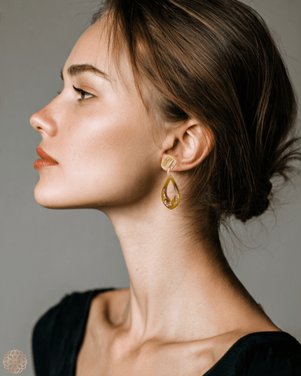 Geometric tear drop earrings - Sundara Joon