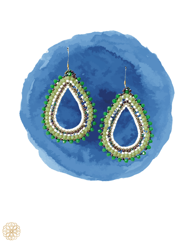 Green beaded hoop earrings - Sundara Joon