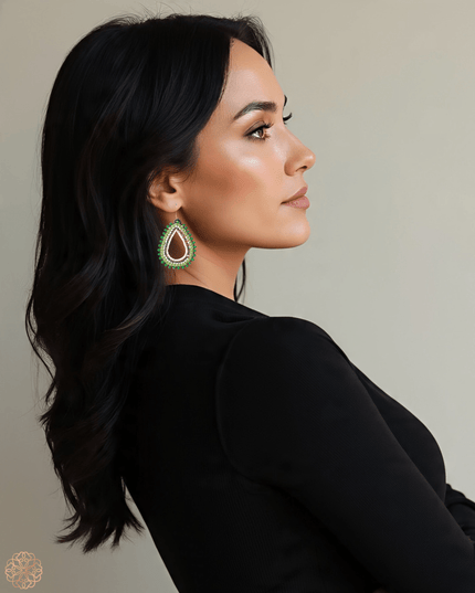Green beaded hoop earrings - Sundara Joon