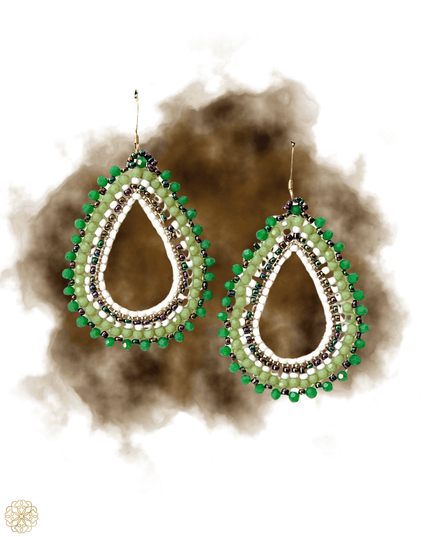 Green beaded hoop earrings - Sundara Joon