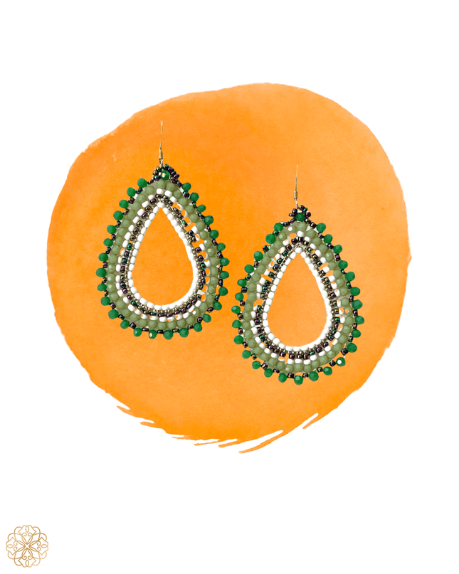 Green beaded hoop earrings - Sundara Joon
