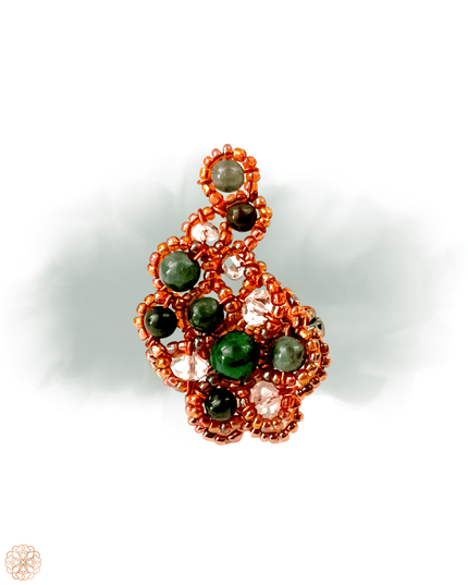 Green bubbles beaded elbaite ring - Sundara Joon