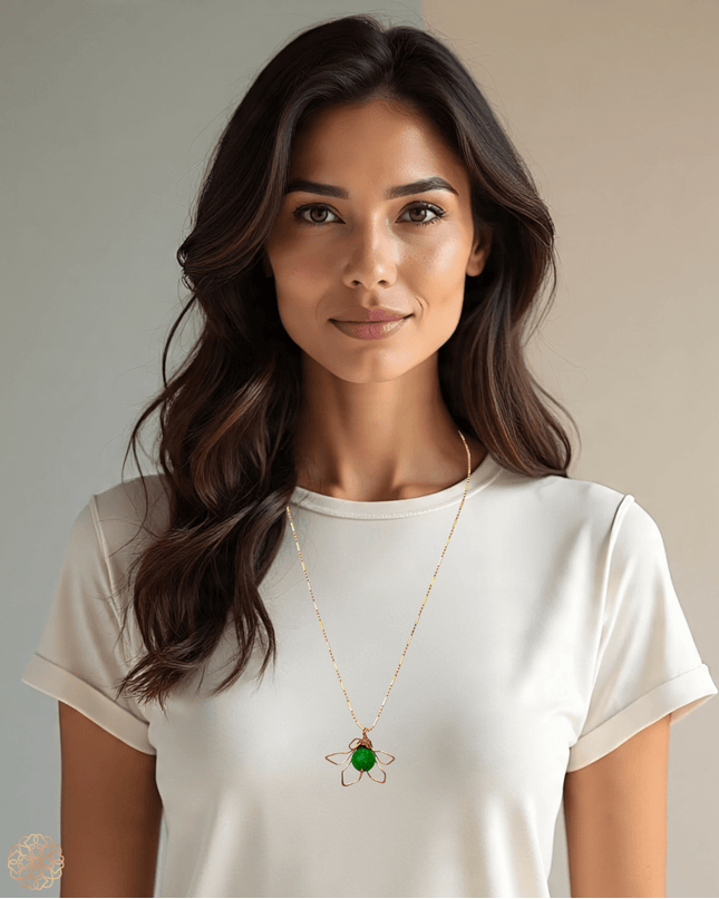 Green chalcedony blossom pendant necklace - Sundara Joon
