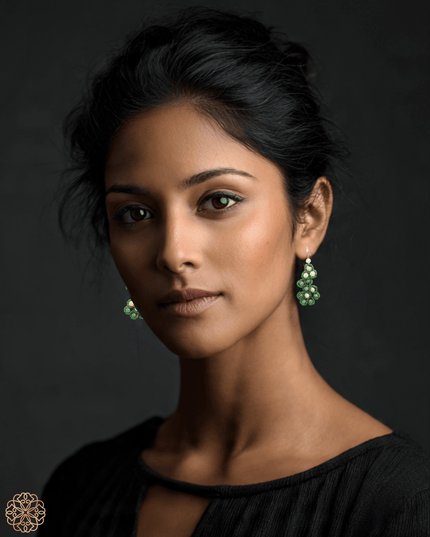 Green gemstone bow drop earrings - Sundara Joon