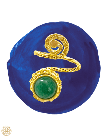 Green gemstone swirl statement ring - Sundara Joon