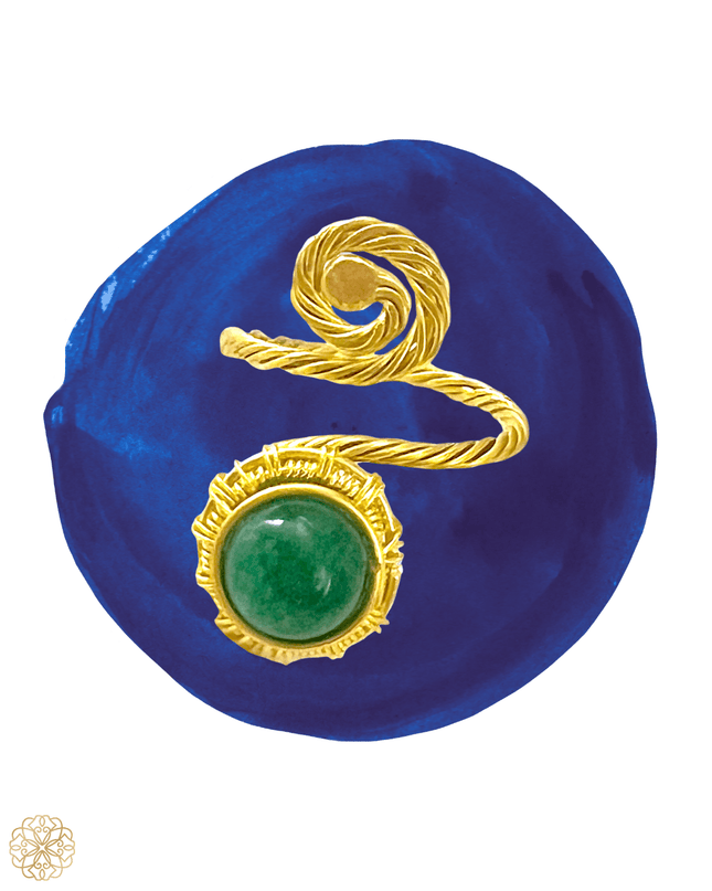 Green gemstone swirl statement ring - Sundara Joon