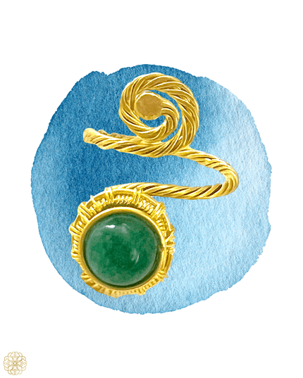 Green gemstone swirl statement ring - Sundara Joon