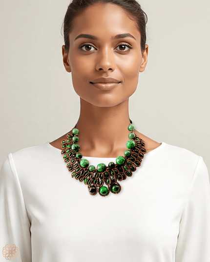 Green jade collar necklace - Sundara Joon