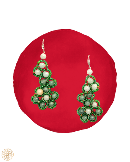 Organic jade drop earrings