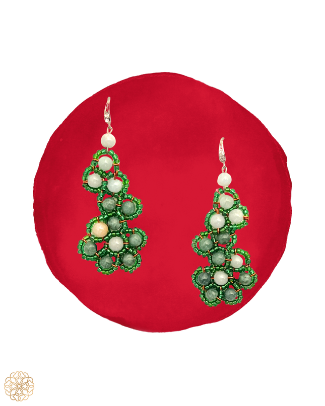 Organic jade drop earrings