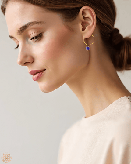 Hoops with a suspended gemstone - Sundara Joon