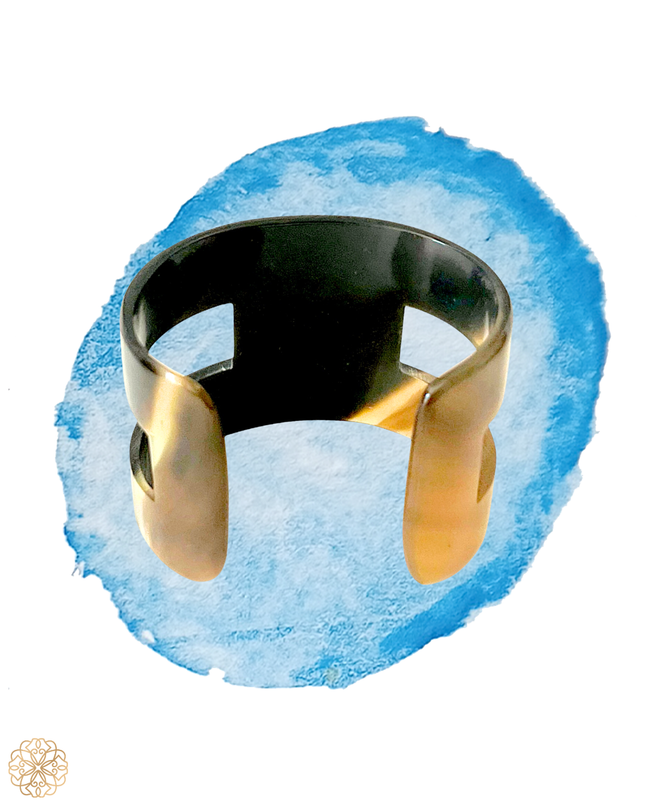 Brown earth tone cuff statement bracelet