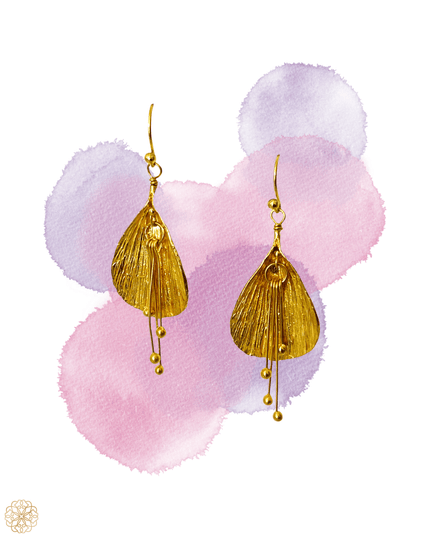 Inverted brass flower earrings - Sundara Joon