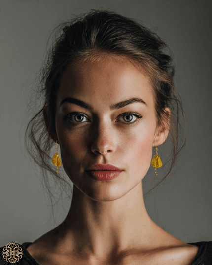 Inverted brass flower earrings - Sundara Joon