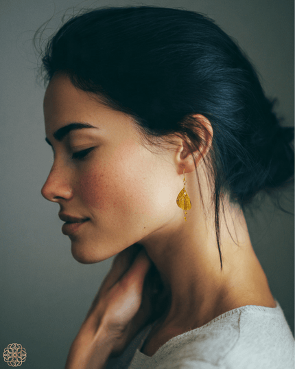 Inverted brass flower earrings - Sundara Joon