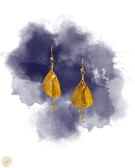 Inverted brass flower earrings - Sundara Joon