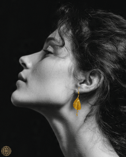 Inverted brass flower earrings - Sundara Joon