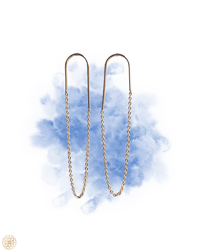 Inverted chain drop earrings - Sundara Joon