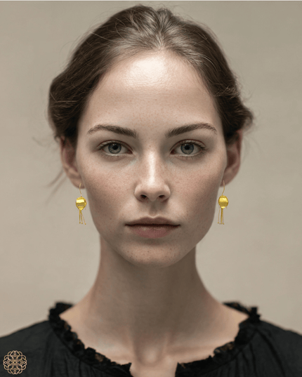 Inverted flower dangling statement earring - Sundara Joon