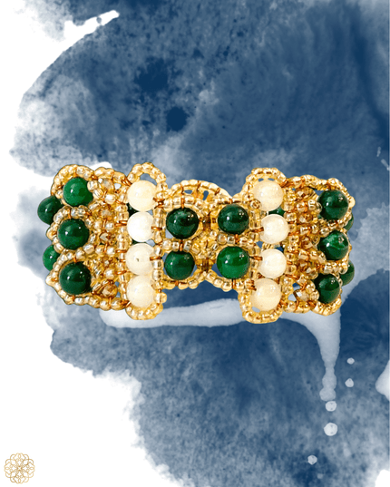 Jade multi - tone beaded bracelet with malachite - Sundara Joon