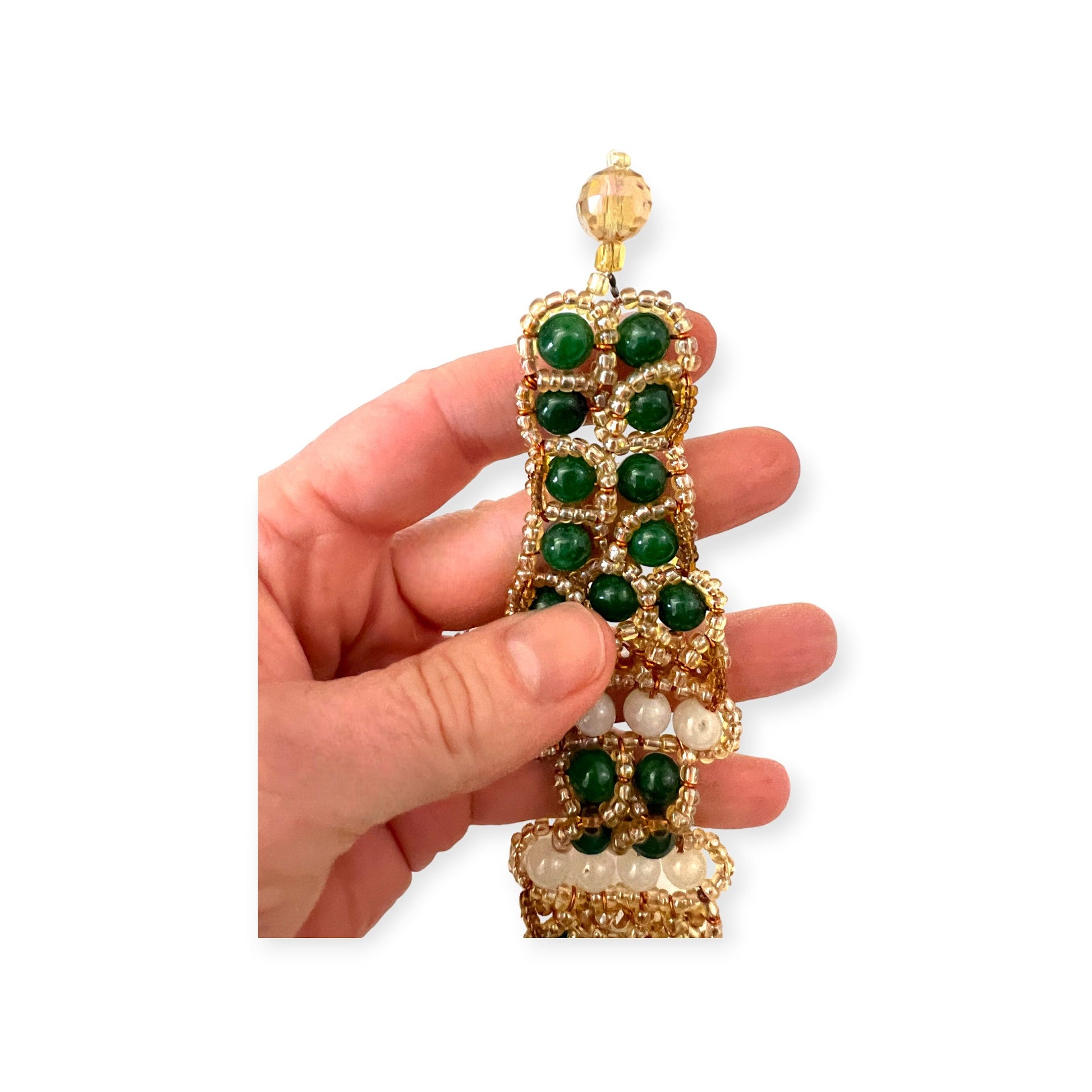 Jade multi-tone beaded bracelet with malachite - Sundara Joon - Sundara Joon