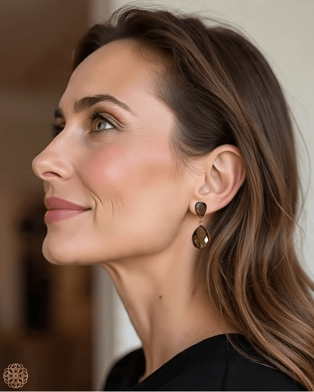 Labradorite drop statement earrings - Sundara Joon