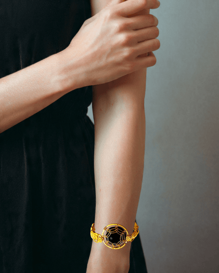 Lacy woven bracelet with colorful gemstone center - Sundara Joon