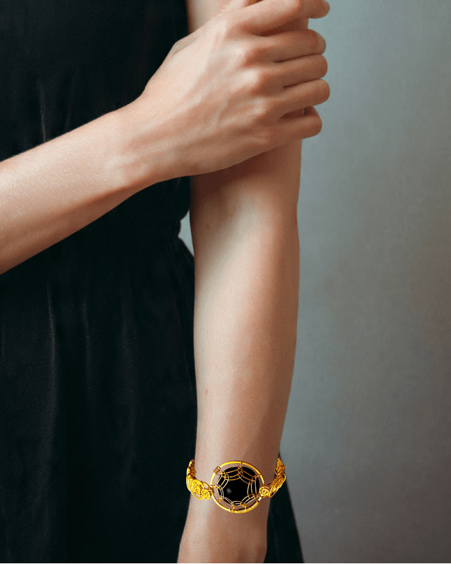 Lacy woven bracelet with colorful gemstone center - Sundara Joon