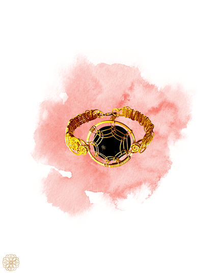 Lacy woven bracelet with colorful gemstone center - Sundara Joon
