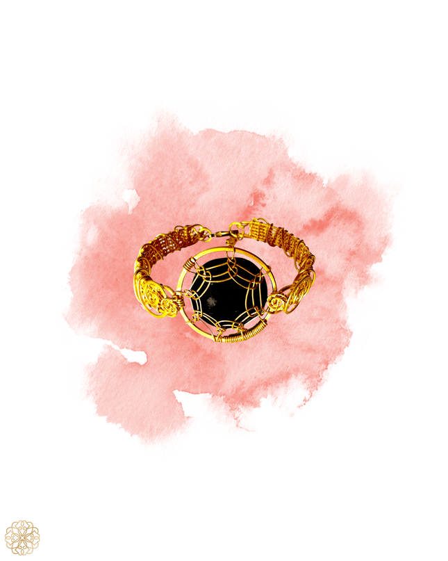 Lacy woven bracelet with colorful gemstone center - Sundara Joon