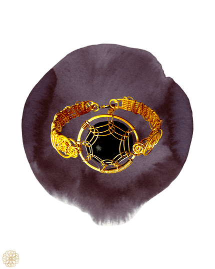 Lacy woven bracelet with colorful gemstone center - Sundara Joon