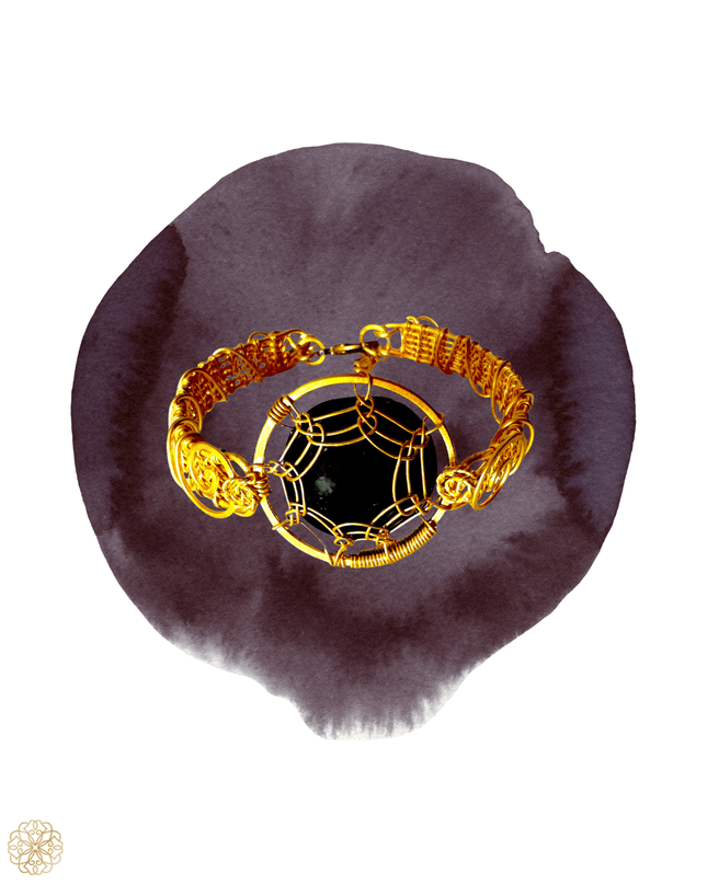 Lacy woven bracelet with colorful gemstone center - Sundara Joon