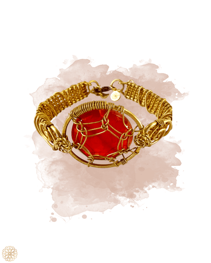 Lacy woven bracelet with colorful gemstone center - Sundara Joon