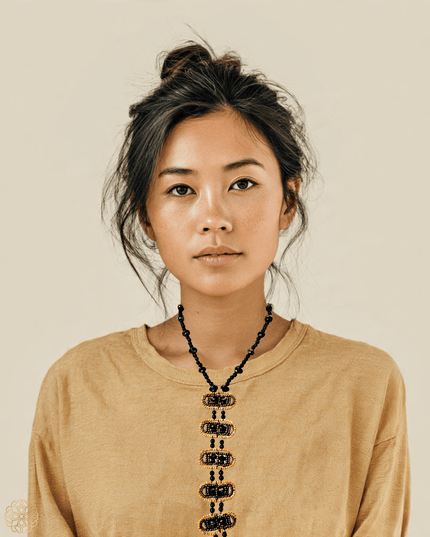 Ladder like jade necklace handcrafted in tribal design - Sundara Joon