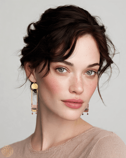 Ladder like tribal gemstone statement earrings - Sundara Joon
