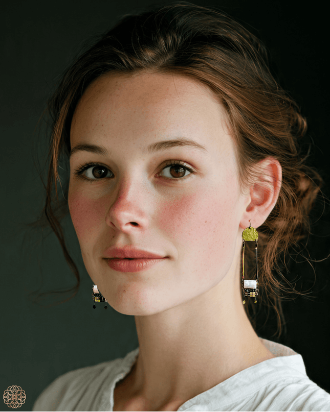 Ladder like tribal gemstone statement earrings - Sundara Joon