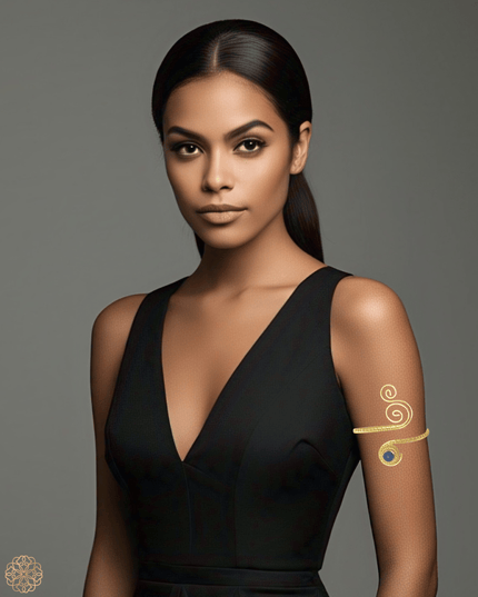 Lapis lazuli serpentine styled arm band - Sundara Joon