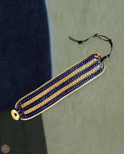 Lapis lazuli woven bracelet with clasp - Sundara Joon