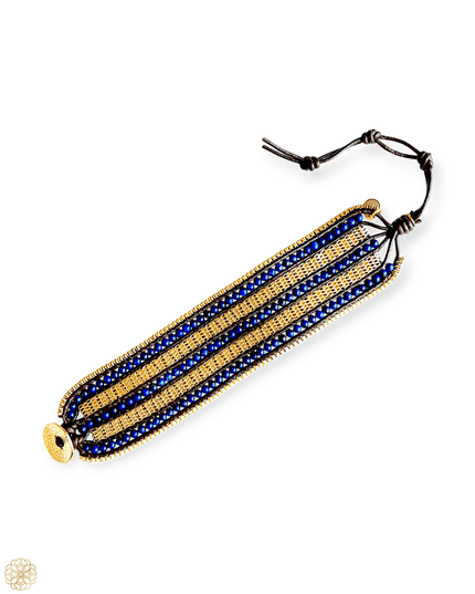 Lapis lazuli woven bracelet with clasp - Sundara Joon