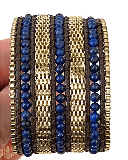Lapis lazuli woven bracelet with clasp - Sundara Joon