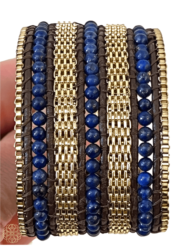 Lapis lazuli woven bracelet with clasp - Sundara Joon