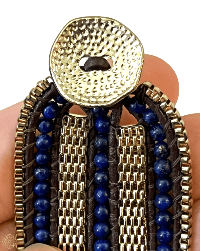 Lapis lazuli woven bracelet with clasp - Sundara Joon