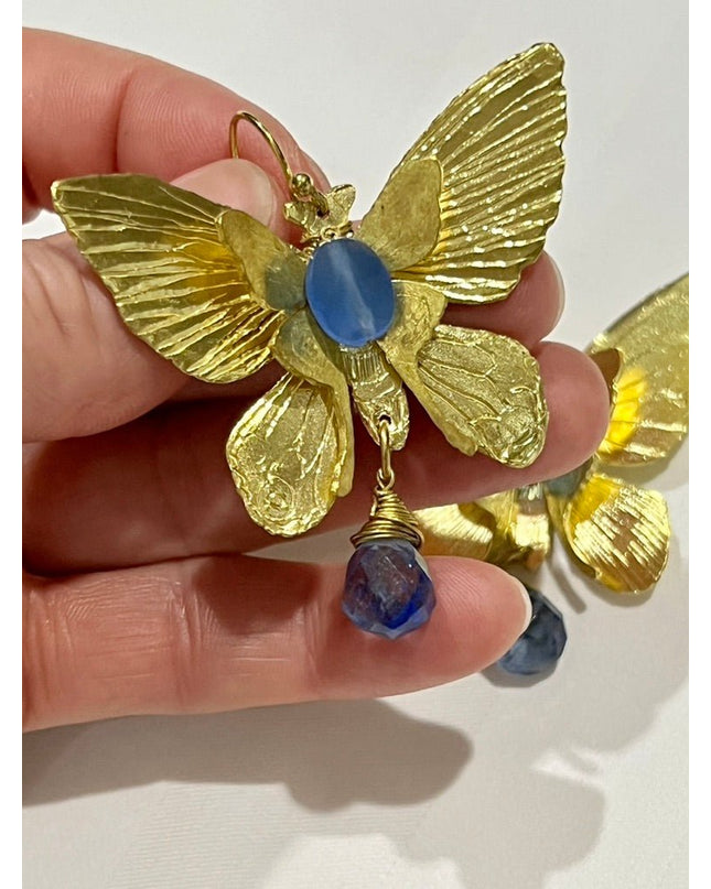 Large gemstone butterfly statement earrings - Sundara Joon