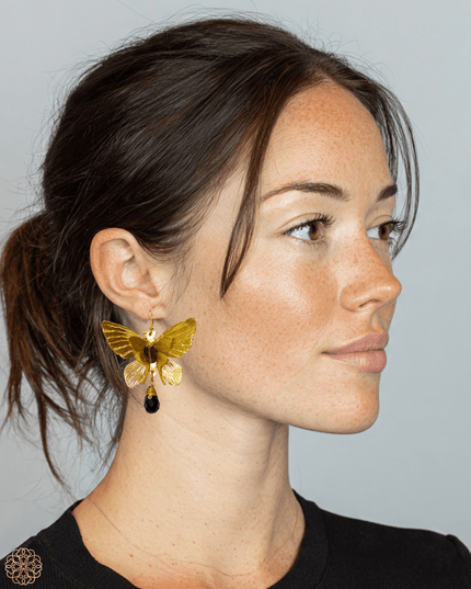 Large gemstone butterfly statement earrings - Sundara Joon